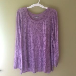 Maurices 3X Pale Purple Long Sleeved Top